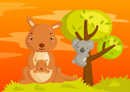 Kangaroo and Koalaのイラスト素材