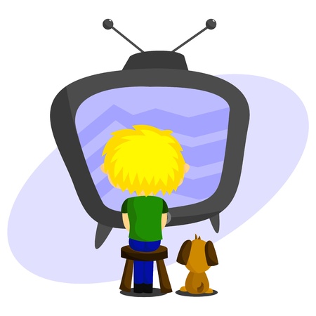 Watching Televisionのイラスト素材