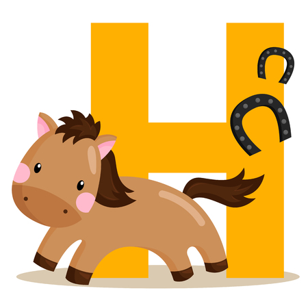 Alphabet H for horseのイラスト素材
