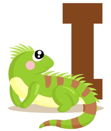 Alphabet I for iguanaのイラスト素材