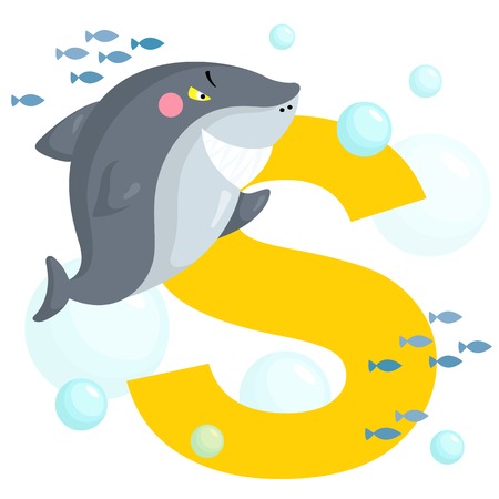 Alphabet S for Sharkのイラスト素材