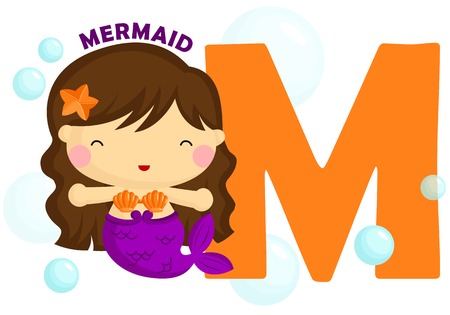 M for Mermaidのイラスト素材