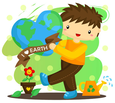 Love Earth Boyのイラスト素材
