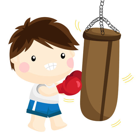 Boxing on Sandsackのイラスト素材