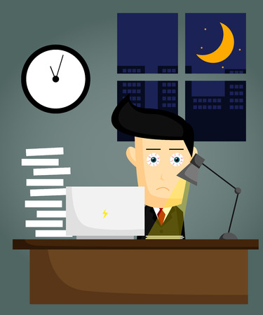 Working Lateのイラスト素材