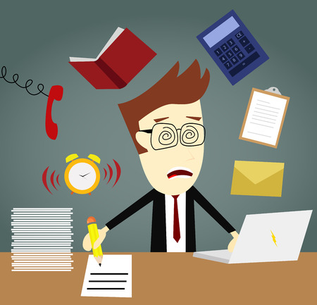 Busy Workingのイラスト素材