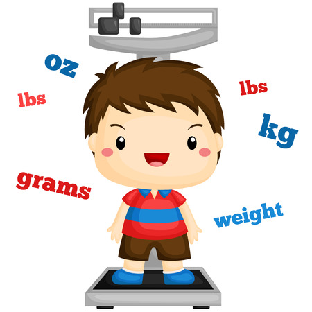 Boy Weighingのイラスト素材