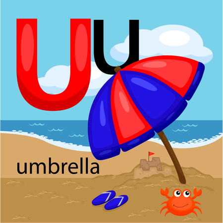 U for Umbrellaのイラスト素材