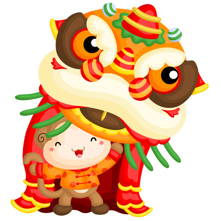 Monkey Lion Danceのイラスト素材