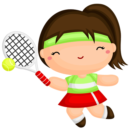 Girl Playing Tennisのイラスト素材