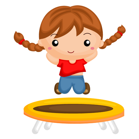 A jumping girlのイラスト素材