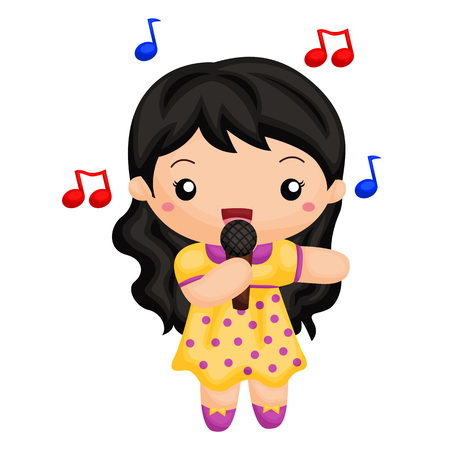 Girl singing a songのイラスト素材