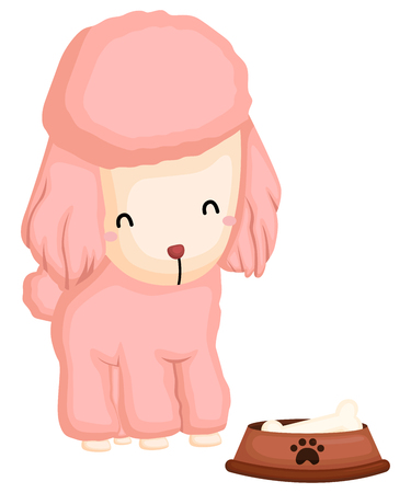 a happy and adorable poodle pure breed dogのイラスト素材