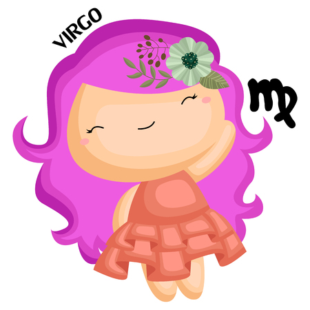 a virgo sign portrayed by a girlのイラスト素材