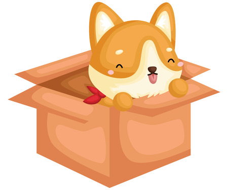 an adorable and cute pure breed corgiのイラスト素材