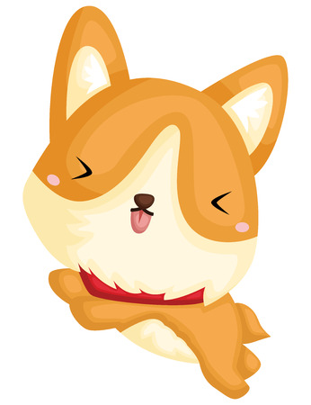 an adorable and cute pure breed corgiのイラスト素材