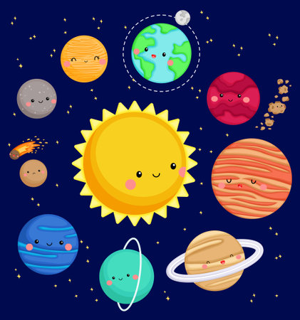 a vector of the solar system in the galaxyのイラスト素材
