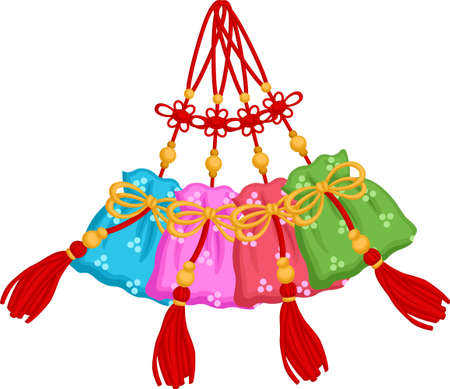 a vector of many charms in different coloursのイラスト素材