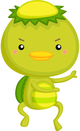 a vector of a cute Japanese folklore kappaのイラスト素材