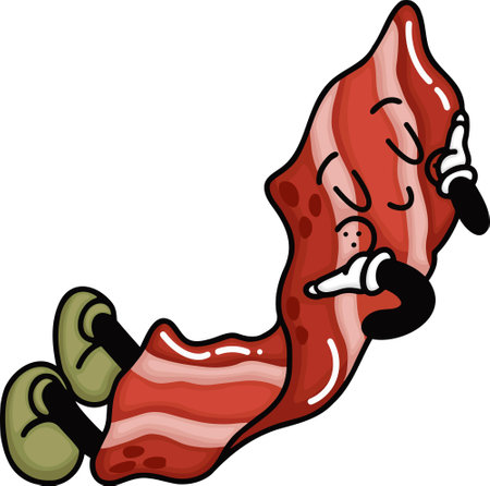 a vector of a cute cartoon baconのイラスト素材