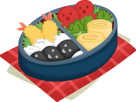 a vector of a bento boxのイラスト素材