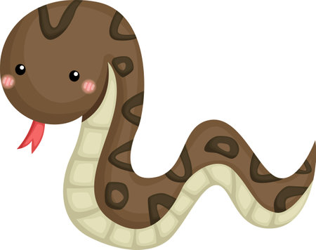 a vector of a cute snakeのイラスト素材