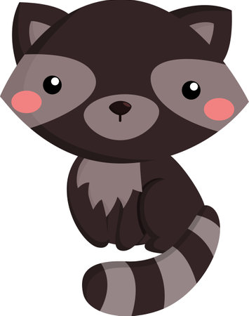 a vector of a cute raccoonのイラスト素材