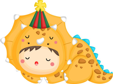 a vector of a dinosaur themed birthday celebrationのイラスト素材