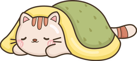 a vector of a cute sleeping catのイラスト素材