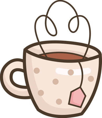 a vector of tea in a cupのイラスト素材