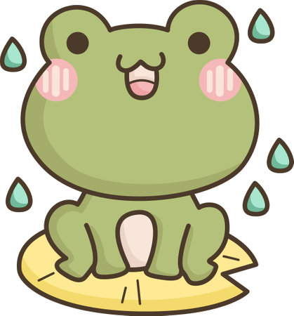 a vector of a cute frogのイラスト素材