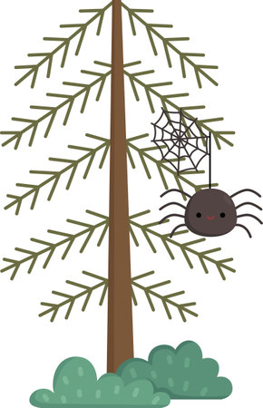 a vector of a spider in a treeのイラスト素材