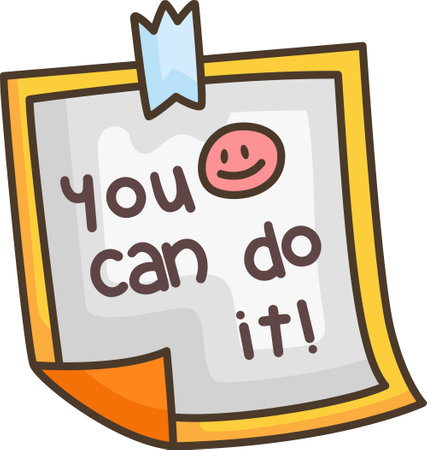 a vector of a note that says you can do itのイラスト素材