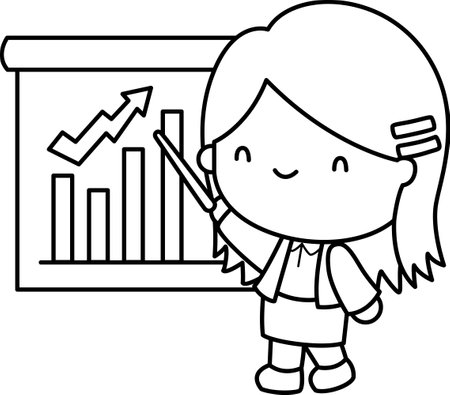 a vector of a cute people being stress in the office in black and white coloringのイラスト素材