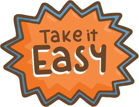 a typography of take it easy textのイラスト素材