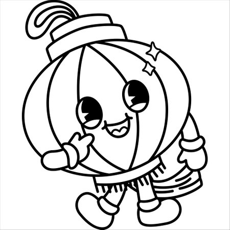 a vector of a retro character of lanternのイラスト素材
