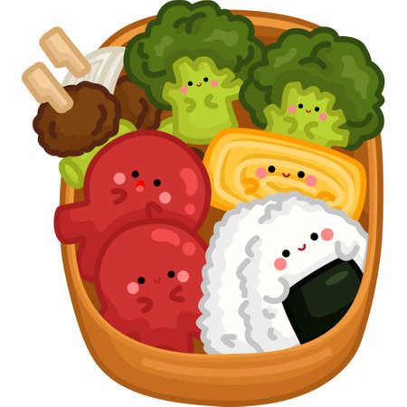a vector of full bentoのイラスト素材