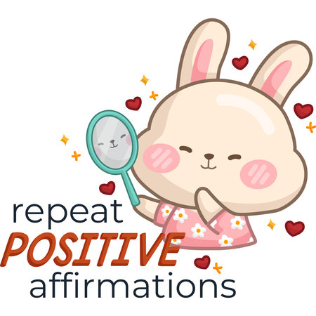 a vector of a rabbit looking in the mirrorのイラスト素材