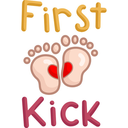 a vector of baby first kick textのイラスト素材