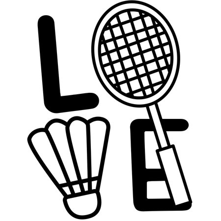 a vector of badminton typographのイラスト素材