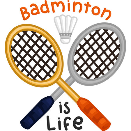 a vector of badminton typographyのイラスト素材