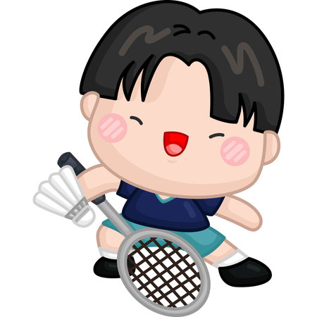 a cute vector of badminton playerのイラスト素材
