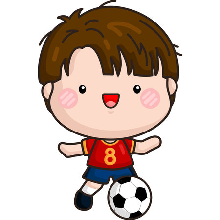 a cute vector of a soccer playerのイラスト素材