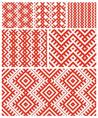 Set of belarussian traditional simple ornament のイラスト素材