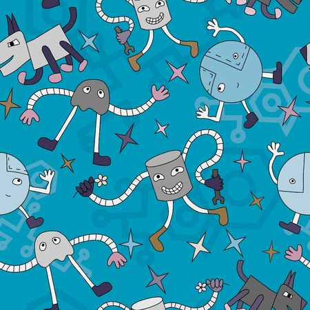 Robots  patternのイラスト素材