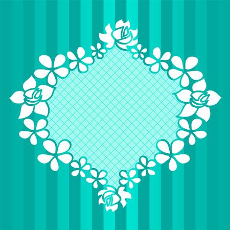 Funny floral green frameのイラスト素材