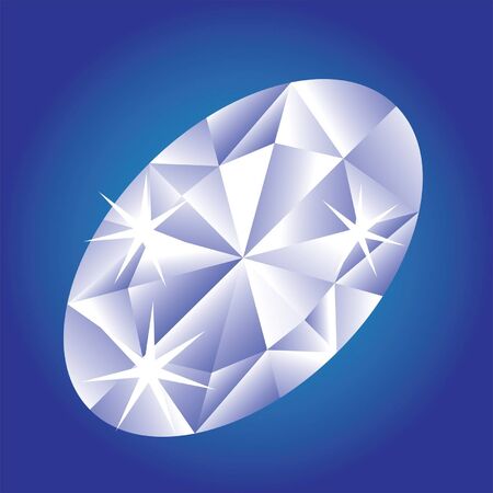 Blue diamond. Shining diamond on blue backgroundのイラスト素材