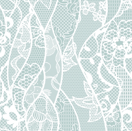 Lace seamless pattern with flowers on blue backgroundのイラスト素材
