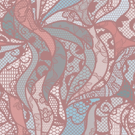 Lace seamless pattern with flowers on pastel backgroundのイラスト素材