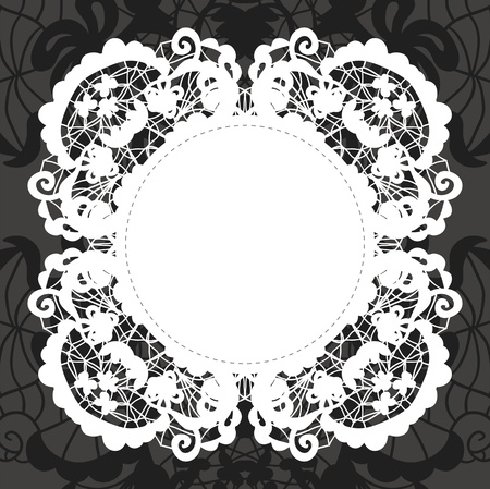 Elegant doily on lace gentle backgroundのイラスト素材